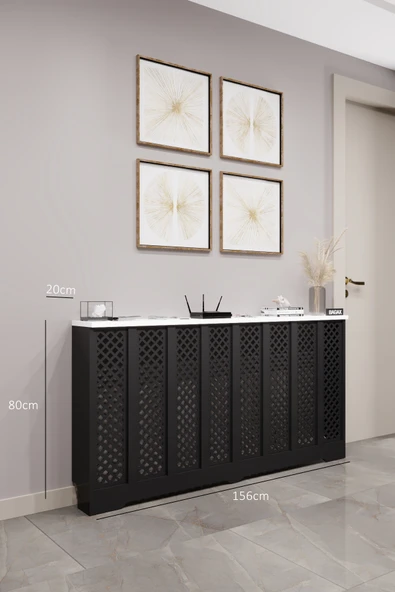 BAGAX Perge Model, Siyah Üstü Beyaz Renk,iç Ölçü 156 Cm Dış Ölçü 160 Cm Petek Kaplama, Dresuar ürün görseli