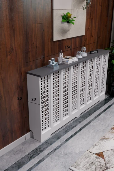 BAGAX Ayasofya Model, Beyaz Üstü Antrasit Renk,iç Ölçü 156 Cm Dış Ölçü 160 Cm Petek Kaplama, Dresuar - Resim 2