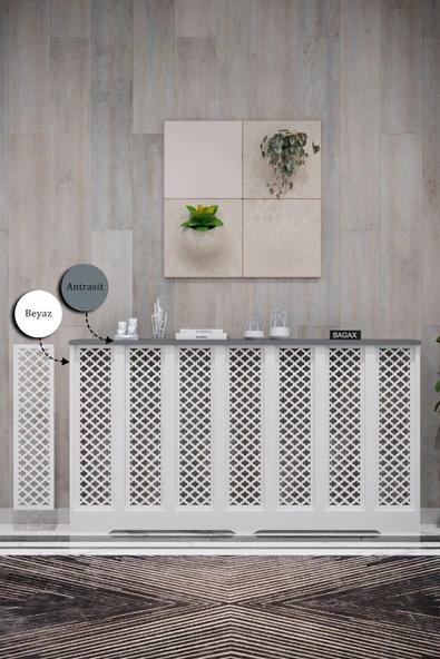 BAGAX Zeugma Model, Beyaz Üstü Antrasit Renk,iç Ölçü 136 Cm Dış Ölçü 140 Cm Petek Kaplama, Dresuar ürün görseli