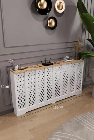 BAGAX Sümela Model, Beyaz Üstü Çam Renk,iç Ölçü 156 Cm Dış Ölçü 160 Cm Petek Kaplama, Dresuar ürün görseli