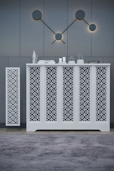 BAGAX Pera Model, Beyaz Renk,iç Ölçü 96 Cm Dış Ölçü 100 Cm Petek Kaplama, Dresuar ürün görseli