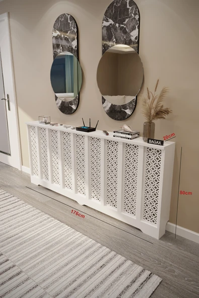 BAGAX Pera Model, Beyaz Renk,iç Ölçü 176 Cm Dış Ölçü 180 Cm Petek Kaplama, Dresuar - Resim 2