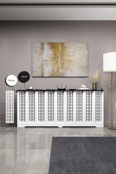 BAGAX Truva Model, Beyaz Üstü Siyah Renk,iç Ölçü 176 Cm Dış Ölçü 180 Cm Petek Kaplama, Dresuar ürün görseli