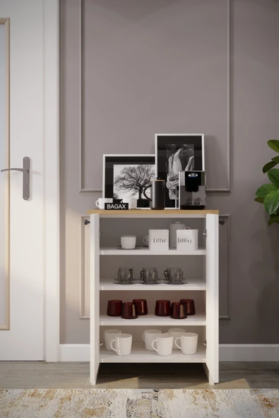 BAGAX Barista Mini Kahve Köşesi Keyfi Çok Amaçlı Mutfak Dolabı - Resim 6