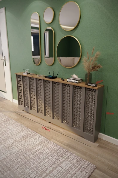 BAGAX Bodrum Model, Antrasit Üstü Çam Renk,iç Ölçü 176 Cm Dış Ölçü 180 Cm Petek Kaplama, Dresuar - Resim 3