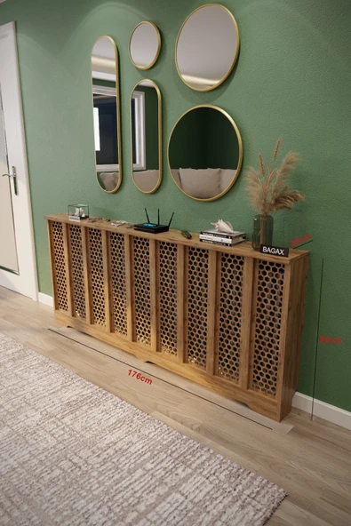 BAGAX Bodrum Model, Çam Renk,iç Ölçü 176 Cm Dış Ölçü 180 Cm Petek Kaplama, Dresuar ürün görseli