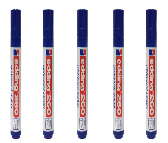 Edding 260 Beyaz Tahta Kalemi Mavi 5 Adet ürün görseli