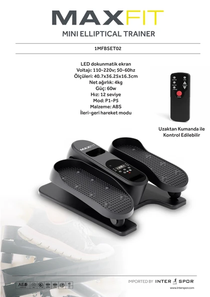 MAXFIT Eliptik Bisiklet Uzaktan Kumandalı Egzersiz Aleti Şarjlı /Elektrikli - Resim 3