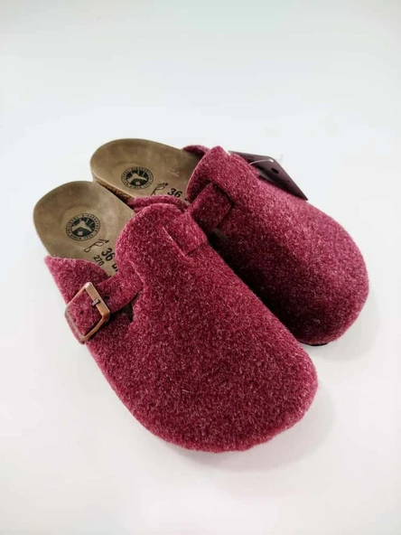 BİRKENSTOCK BOSTON KEÇE TERLİK BORDO - Resim 2