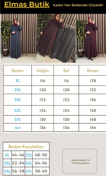 Kadın Tesettür Giyim Büyük Beden Anne Leopar Desen Elbise - Resim 9