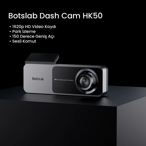 +360 Botslab Hk50 Set / 3k Qhd Wifi 150 Ultra Geniş Açı Gece Görüşlü Akıllı Araç Kamera + Park Kiti - Resim 6