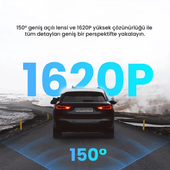 +360 Botslab Hk50 Set / 3k Qhd Wifi 150 Ultra Geniş Açı Gece Görüşlü Akıllı Araç Kamera + Park Kiti - Resim 2