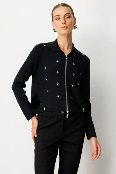 65905 ONTEKS POLO YAKA ZIMBALI FERMUARLI HIRKA - Resim 2