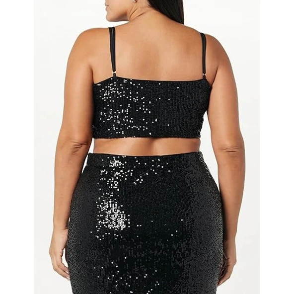 Payetli Uzun Kalem Etek 80 cm - Resim 5