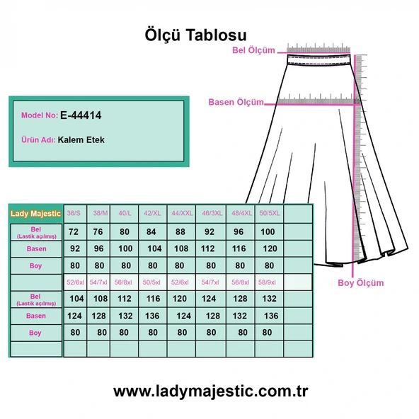 Payetli Uzun Kalem Etek 80 cm - Resim 6