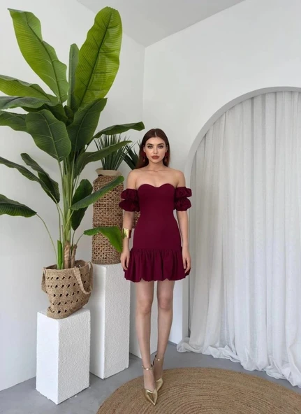 Peyda Straplez Elbise - Resim 7