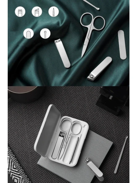 Mija Mijia Profesyonel Tırnak Bakım Seti Pedikür Manikür Seti + 2 Adet Tırnak Makası Paslanmaz Çelik - Resim 5