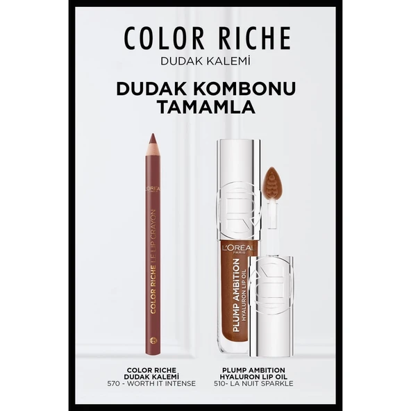 L'Oréal Paris Color Riche Dudak Kalemi - 570 Worth It Intense - Resim 3