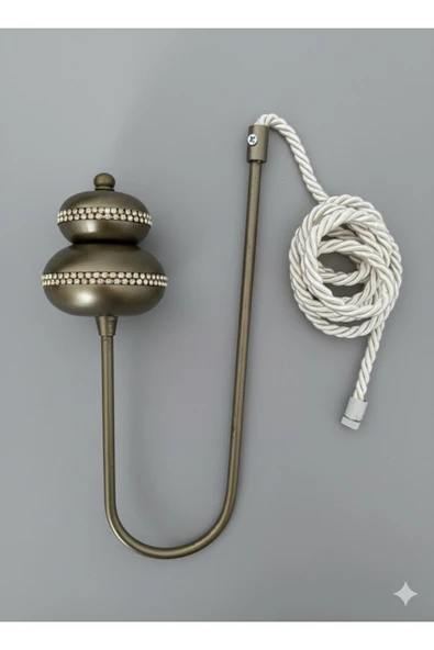 MMTHOME Kornişe Takılan Metal Kolbağı Perde Aksesuarı 1 Adet (Duvar Delmeden Kolay Montaj) ürün görseli 1