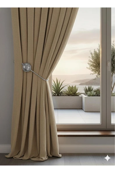 MMTHOME Kornişe Takılan Metal Kolbağı Perde Aksesuarı 1 Adet (Duvar Delmeden Kolay Montaj) ürün görseli 1