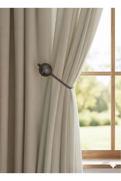 MMTHOME Kornişe Takılan Metal Kolbağı Perde Aksesuarı 1 Adet (Duvar Delmeden Kolay Montaj) ürün görseli 1