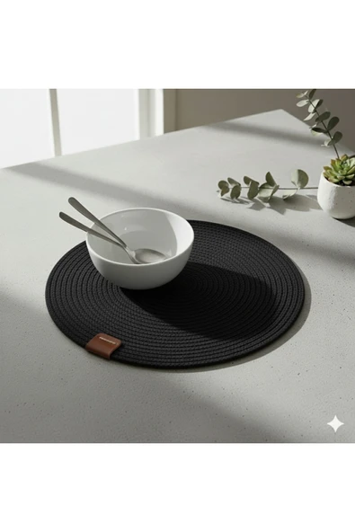 MMTHOME Amerikan Servis Runner 6 Lı Sunum Supla Çeyiz Takımı Örgü Tabak Altı Yanmaz - Resim 2