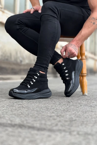 Wagoon WG035 Kömür Rugan Yüksek Taban Yarım Bilek Bot - Resim 3