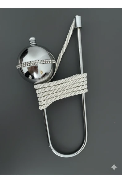 MMTHOME Kornişe Takılan Metal Kolbağı Perde Aksesuarı 1 Adet (Duvar Delmeden Kolay Montaj) - Resim 3