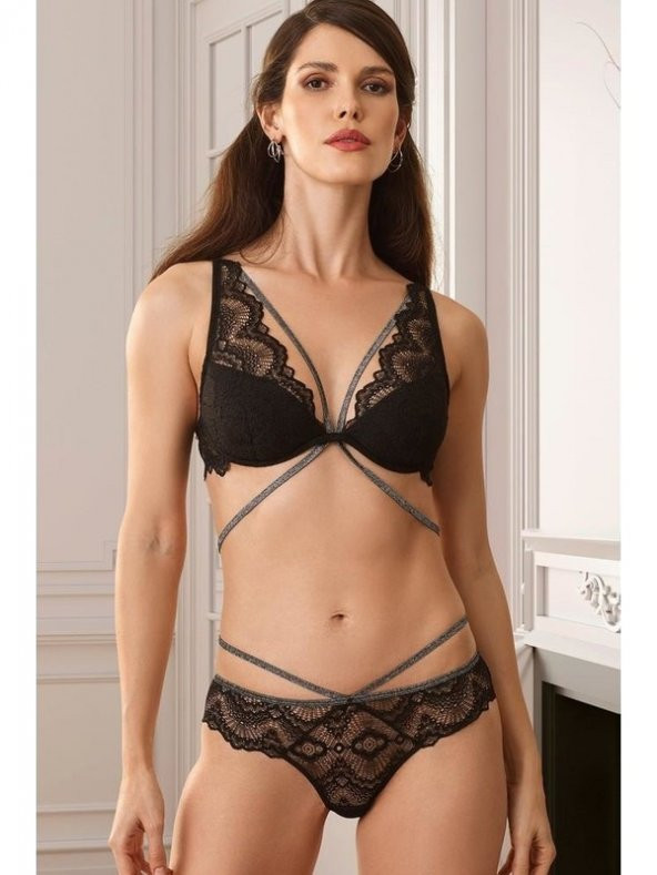 Pierre Cardin 4730 Robinetta Balenli Bralet Sütyen Takım - Bordo - 2