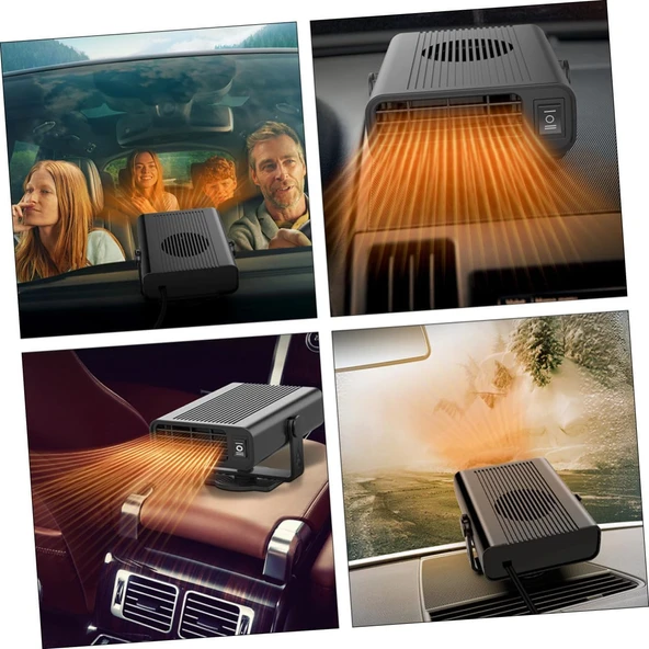 Gatuida Araba Kaloriferi Usb Fanı Oto Kaloriferi 12v 150w Otomatik Buğu Çözücü Araç Ön Camı ısıtıcısı Araba Buğu Çözücü Araba Taşınabilir ısıtıcı - Resim 4