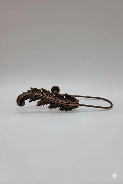 MMTHOME Fon Perde Toplayıcı Yaprak Renso 2 Adet 1sağ-1sol Eskiltmeli Bronz - Resim 3