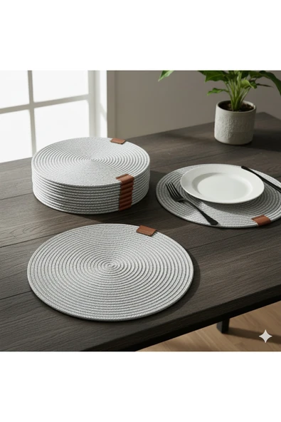 MMTHOME Amerikan Servis Runner 6 Lı Sunum Supla Çeyiz Takımı Örgü Tabak Altı Yanmaz ürün görseli