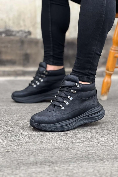 Wagoon WG035 Kömür Cilt Yüksek Taban Yarım Bilek Bot ürün görseli