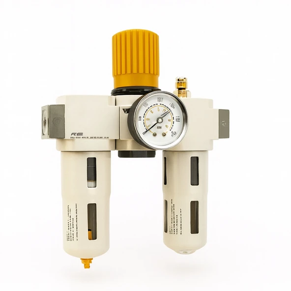 Yüksek Kapasite Üçlü Şartlandırıcı 1/2'' Pnömatik Kompresör Hava Filtre Regülatör Yağlayıcı FRL Seti - Resim 4