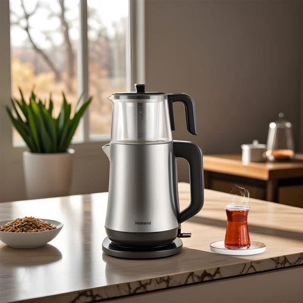 Homend Royaltea Elegant 1777H Inox Çay Makinesi - Resim 5