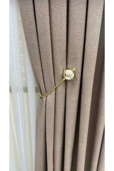 MMTHOME Kornişe Takılan Metal Kolbağı Perde Aksesuarı 1 Adet (Duvar Delmeden Kolay Montaj) ürün görseli 1