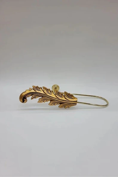 MMTHOME Fon Perde Toplayıcı Yaprak Renso 2 Adet 1sağ-1sol Gold - Resim 3