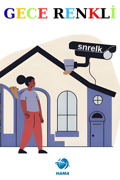 SNRELK GECE RENKLİ 6X LED WARM LIGHT GENİŞ AÇI GÜVENLİK KAMERASI - Resim 2