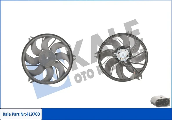 KALE 419700 FAN MOTORU DAVLUMBAZLI P206 1.1-1.4-1.4-1.6-2.0 16V-1.6HDI-2.0HDI 98 > 160W-380mm 1253.91-1253.92-1254.80 ürün görseli 1