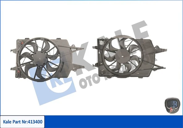 KALE 413400 FAN MOTORU KOMPLE FOCUS I 98>04 AC TEKLI 1.6 2.0 ZETEC 2S418C607AB-1355712-1318692 ürün görseli 1