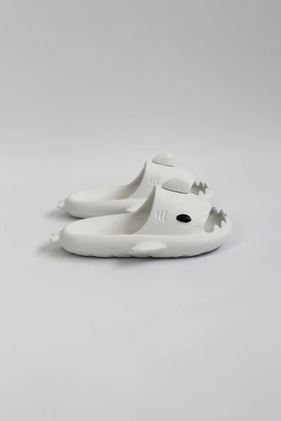 Wagoon  WG500 Köpekbalığı Beyaz Unisex Tam Ortopedik Terlik Shark Slides Cocuk - Resim 2