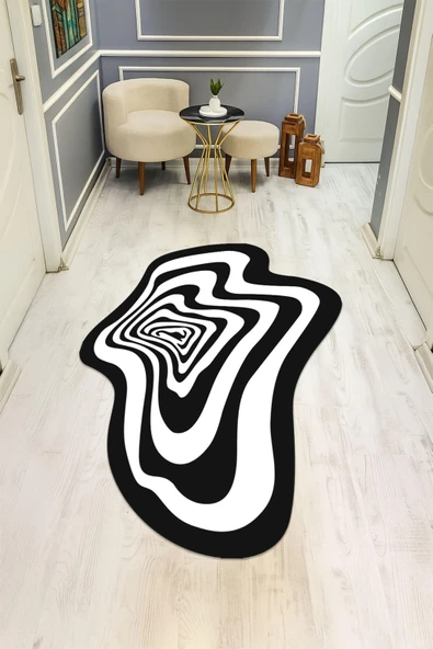 Modern Lazer Kesim Dijital Baskı Kaymaz Taban Halı H0450 RENKLİ 120 X 180 ürün görseli