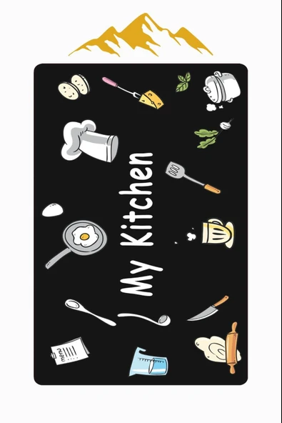 My Kitchen Desenli Dijital Baskı Kaymaz Taban Mutfak Halısı H0037 Renkli 120 X 180 - Resim 3