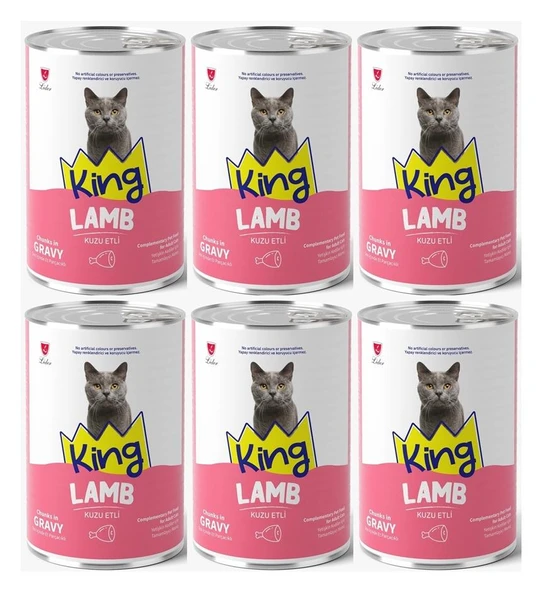 King Et Parçacıklı Kuzu Etli Yetişkin Kedi Konserve 400 Gr*6 ADET ürün görseli