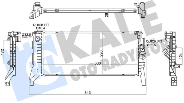 KALE 363910 MOTOR SU RADYATORU BMW B37 B47 F40 F44 F45 F46 F48 F39 . MINI F54 F60 15 > COUNTRYMAN F60 16 > MT BRAZING 680X298X26 17118586324 ürün görseli 1
