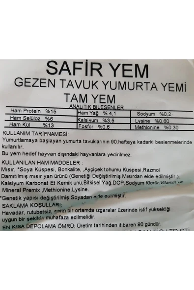 Safır Yem Gezen Tavuk Yumurta Yemı(5kg) - Resim 3