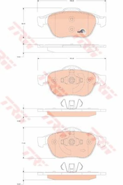 Renault On Fren Balatası Renault Megane II 05> Grand Scenic II III 05>  Clio III 04> 1.5 1.6 16v 1.9 D 2.0 1 - Trw Gdb1823 - Resim 1