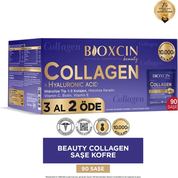 Bioxcin Collagen Hyaluronic Acid Hidrolize Tip 1-3 Kolajen 90 Saşe ürün görseli 1