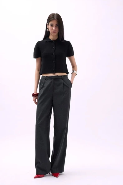 Bebe Yaka Düğmeli Bluz - Resim 3