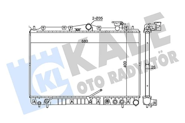KALE 369400 RADYATÖR HYUNDAI SONATA III AL/PL/BRZ 400x680x26 2531034050 ürün görseli 1